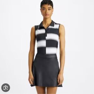 G/FORE Women's Offset Gradient Stripe Performance Fabric Polo Top L NWOT